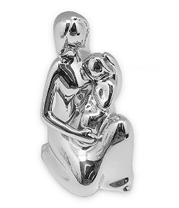 Enfeite Estátua Mãe e Filho em Porcelana Amor e Ternura PTA