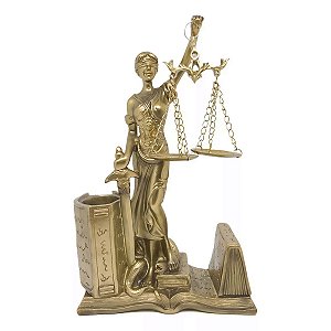 Estátua Dama da Justiça Cobre Porta Objetos Decoração 20 cm