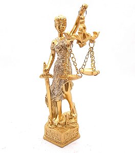 Estátua Dama Da Justiça Têmis Deusa 15cm Símbolo Do Direito