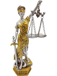 Estátua Dama Da Justiça Têmis Deusa 25cm Símbolo Do Direito