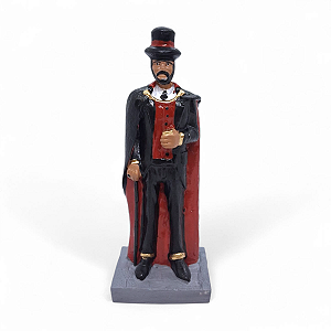 Estátua Exu Capa Preta Vermelho Proteção nos Caminhos 16 cm