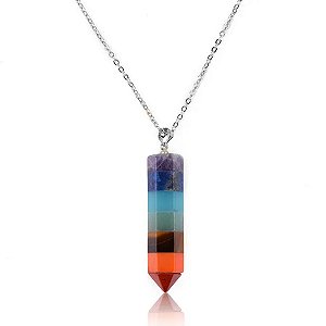 Colar Sete Chakras Atrai Sorte, Proteção e Equilíbrio 50 cm