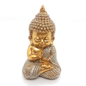 Buda Baby Bebê Orando Baby Buda Brilhante Estatueta 8 cm