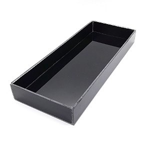 Bandeja Lavabo Sala Bandeja em Vidro Preto Brilhante 25x10cm