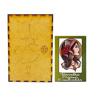 Baralho tarô Cigano Esmeralda com Porta Tarô Caixa Cigana