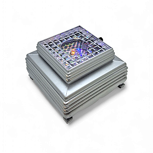 Base Prata Delicada Brilhante Leds Rgb para Enfeites 7 cm