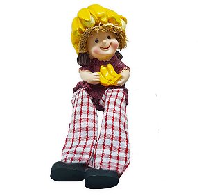 Boneca da Fartura da Banana Perna Mole Tecido e Resina 17cm