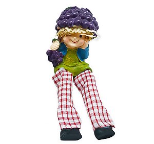 Boneca da Fartura da Uva Perna Mole Tecido e Resina 17cm