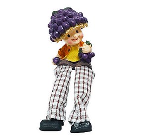 Boneco da Fartura da Uva Perna Mole Tecido e Resina 17cm