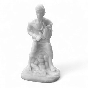 Estátua Imagem Oxaguiã Guerreiro Resina para Pintar 10 cm