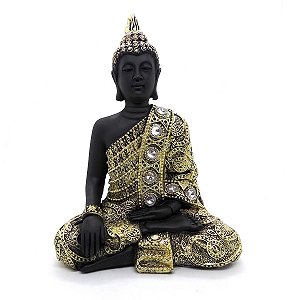 Buda Tibetano Tailandes Sidarta Hindu Estatueta Resina 17cm