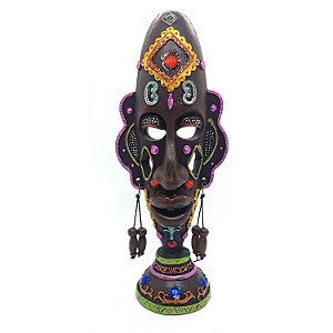 Enfeite Moda Africana Estatueta Busto Africano 25cm