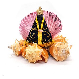 Imagem Nossa Senhora Aparecida Católica na Concha 15 cm