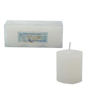 Trio Velas Perfumadas de 1 dia Aroma Rosa Branca