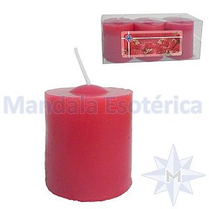 Trio Velas Perfumadas de 1 dia Aroma Morango