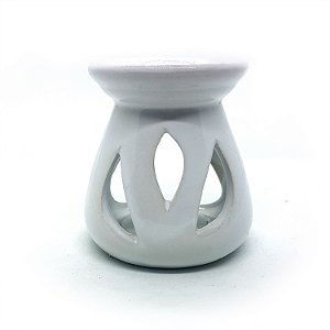 Rechô em Cerâmica Pétalas Perfumadas Porta Velas Branco 7cm