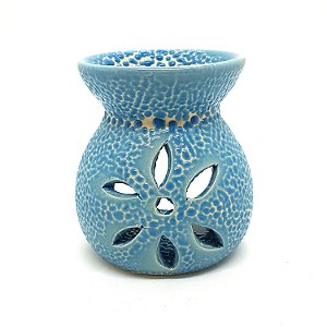 Rechô em Cerâmica Pétalas Perfumadas Porta Velas Azul 7cm C