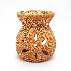 Rechô Cerâmica Pétalas Perfumadas Porta Velas Laranja 7cm C