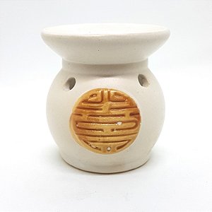 Rechô Cerâmica Estilo Oriental Porta Velas Oriental Branco