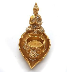 Incensário Vareta  Porta Velas Buda Sagrado Meditando 10cm D