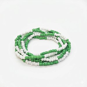 Guia Proteção Espiritual Verde e Branco Bicolor 60 cm