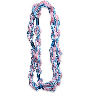 Guia Brajá 8 Linhas Erê Azul e Rosa Guia da Alma 70 cm
