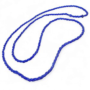 Guia Ogum Azul Cristal Miçanguinha 3 Fios Trançado 60 cm
