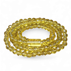 Guia Cristal 147 Contas Amarela Cristal 60 cm Umbanda