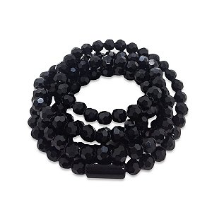 Guia Cristal 147 Contas Preto Cristal 60 cm Umbanda