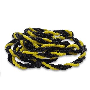 Guia 3 Fios Trançado Amarelo e Preto Oxumare 60 cm