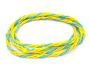 Guia Brajá 3 Fios Trançado Erê Azul e Amarelo 60 cm