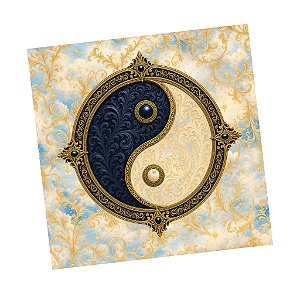 Toalha Ying Yang Clara Equilíbrio Espiritual 70 cm