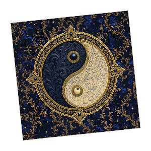 Toalha Ying Yang Escura Equilíbrio Espiritual 70 cm
