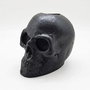 Ofertório de Resina Caveira Preta Porta Oferenda Umbanda 5cm