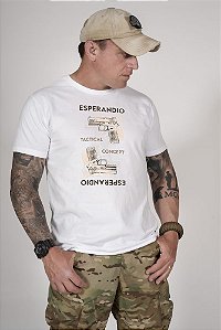 Camiseta de Algodão Estonada Branco SigGun