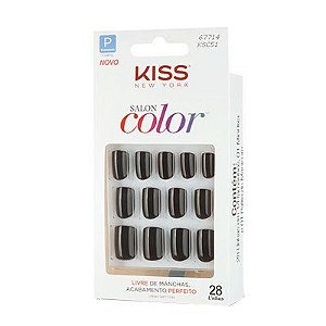 KISS NEW YORK Unhas Postiças Salon Color Curta Chic 28Un (KSC51BR)