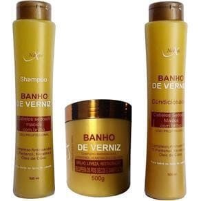 NAXOS Banho de Verniz Kit Shampoo + Condicionador + Máscara Capilar 500g