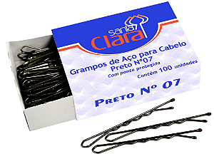 SANTA CLARA Grampo para Cabelo de Aço n°7 Preto 100un (124)