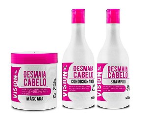 VISION Desmaia Cabelo Kit Shampoo + Condicionador + Máscara Capilar 500ml