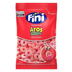 FINI Aros de Morango Azedinho Bala Gelatinas 500g