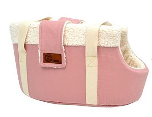 Bolsa de Passeio para Cachorros e Gatos Sarja Premium Rose