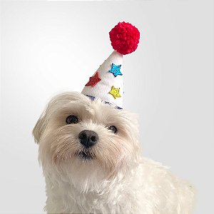 Fantasia para Cachorros e Gatos Chapéu de Aniversário Colorido