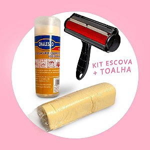 Kit Escova Removedora de Pelos e Toalha Super Absorvente Amarela