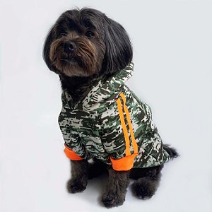 Moletom para Cachorros Camuflado com Laranja