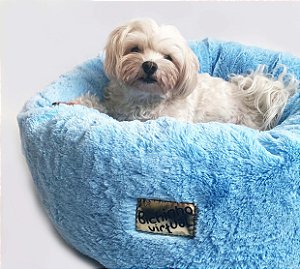 Cama de Pelúcia para Pets Nuvem Super Macia Azul