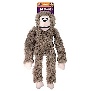 Brinquedo para Cachorros Pelúcia Macaco Peludo Marrom