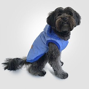 Roupa para Cachorros Casaco Matelasse Azul