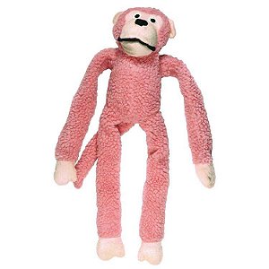 Brinquedo para Cachorros Pelúcia Macaco Rosa