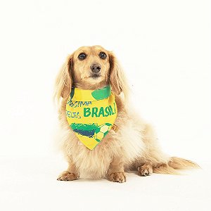 Bandana para Cachorros e Gatos Dupla Face Brasil Rumo ao Hexa