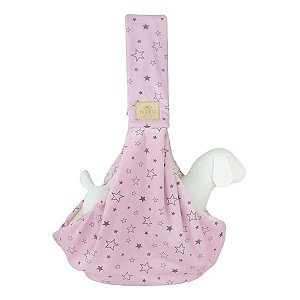 Bolsa de Passeio Sling para Pets Plush Star Rosa